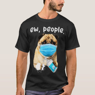 Niedlicher Mops Hund Ew Menschen tragen ein Gesich T-Shirt
