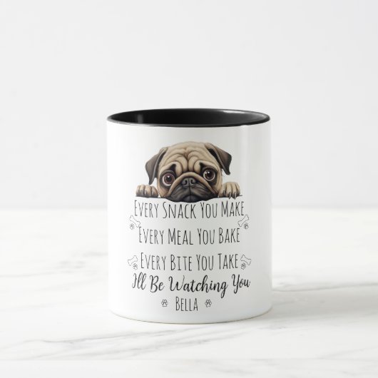 Niedlicher Mops Hund Funny Custom Tasse (Zentrum)