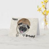 Niedlicher Mops Hund Geburtstag Karte (Gelbe Blume)