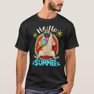 Niedlicher Mops Hund Hallo Sommerurlaub Hund T-Shirt