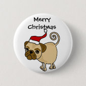 Niedlicher Mops-Hund in der Button (Vorderseite)