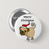 Niedlicher Mops-Hund in der Button (Vorne & Hinten)