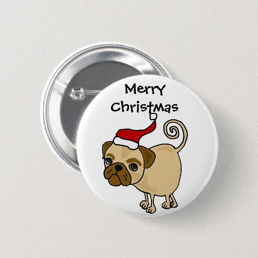 Niedlicher Mops-Hund in der Button (Vorne & Hinten)