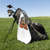 Niedlicher Mops Hund mit Kürbiskins fallen Hallowe Golfhandtuch (Gras)