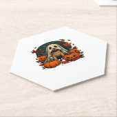 Niedlicher Mops Hund mit Kürbiskins fallen Hallowe Untersetzer (angewinkelt)