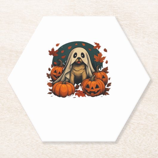 Niedlicher Mops Hund mit Kürbiskins fallen Hallowe Untersetzer (Vorderseite)