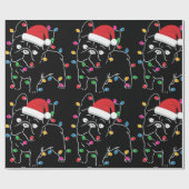 Niedlicher Mops Hund mit Weihnachtslicht Geschenkpapier (Flach)