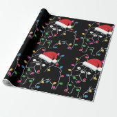 Niedlicher Mops Hund mit Weihnachtslicht Geschenkpapier (Ungerollt)
