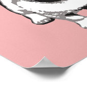 Niedlicher Mops Hund Modernes Kunstgedicht Pink Bl Poster (Ecke)