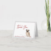 Niedlicher Mops Hund Personalisiert mit Knochen un Dankeskarte (Vorderseite)