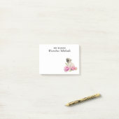 Niedlicher Mops-Hund und Blumen | addieren Ihren Post-it Klebezettel (Auf Schreibtisch)