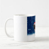 Niedlicher Mops Hund Weihnachten Weihnachtsmannmüt Kaffeetasse (Links)