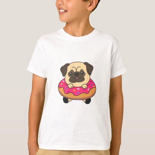 Niedlicher Mops Hund Welpen Hunde Loaf von Donut P T-Shirt (Vorderseite)