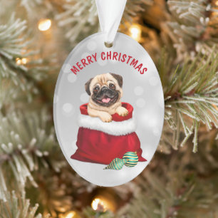 Niedlicher Mops Hunde Geschenk Überraschung Orname Ornament