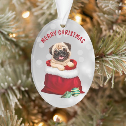 Niedlicher Mops Hunde Geschenk Überraschung Orname Ornament (Baum)