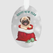 Niedlicher Mops Hunde Geschenk Überraschung Orname Ornament (Rückseite)