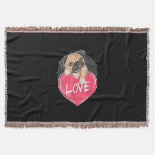 Niedlicher Mops Hunde Herz Mops Valentinisches Ges Decke