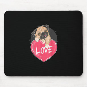 Niedlicher Mops Hunde Herz Mops Valentinisches Ges Mousepad