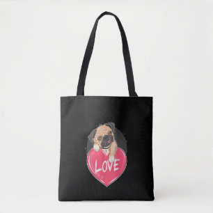 Niedlicher Mops Hunde Herz Mops Valentinisches Ges Tasche