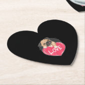 Niedlicher Mops Hunde Herz Mops Valentinisches Ges Untersetzer (angewinkelt)