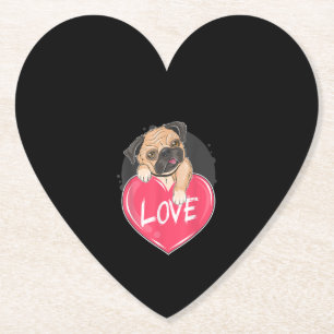 Niedlicher Mops Hunde Herz Mops Valentinisches Ges Untersetzer