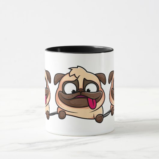 Niedlicher Mops Hunde Tierdesign Tasse (Zentrum)