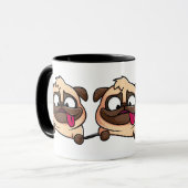 Niedlicher Mops Hunde Tierdesign Tasse (Vorderseite Links)