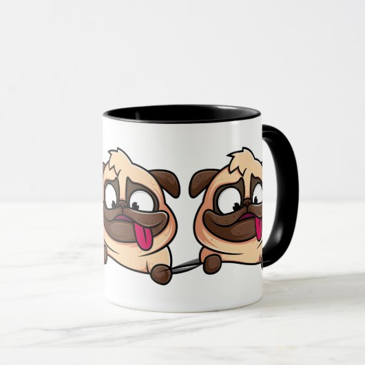 Niedlicher Mops Hunde Tierdesign Tasse (VorderseiteRechts)