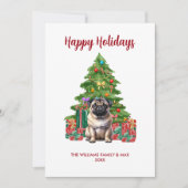 Niedlicher Mops Hunde Weihnachten (Vorderseite)