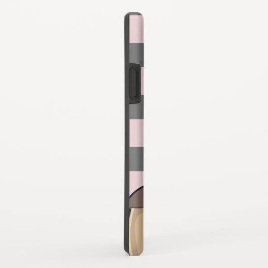 Niedlicher Mops Hundeherz und Streifenmuster Monog Case-Mate iPhone Hülle (Hinten/Rechts)