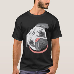 Niedlicher Mops Hundehund-Neigung, Abbildung zeich T-Shirt