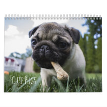 Niedlicher Mops-Hundekalender - kundengerecht