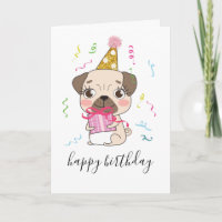 Niedlicher Mops Hundeschlitten Geburtstag Personal