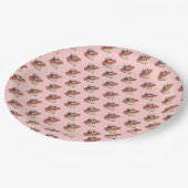 Niedlicher Mops in Donut Paper-Tellern Pappteller (Schrägansicht)