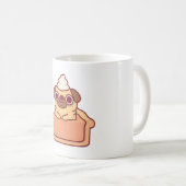 Niedlicher Mops in Pumpkin Pie Funny Kaffeetasse (VorderseiteRechts)