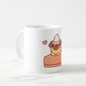 Niedlicher Mops in Pumpkin Pie Funny Kaffeetasse (Vorderseite Links)
