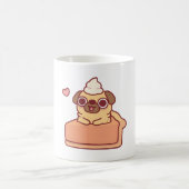 Niedlicher Mops in Pumpkin Pie Funny Kaffeetasse (Mittel)