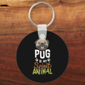 Niedlicher Mops ist mein Geist Schlüsselanhänger (Vorderseite)