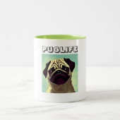 Niedlicher Mops je wertvoll und zerknittert Hund T Zweifarbige Tasse (Mittel)