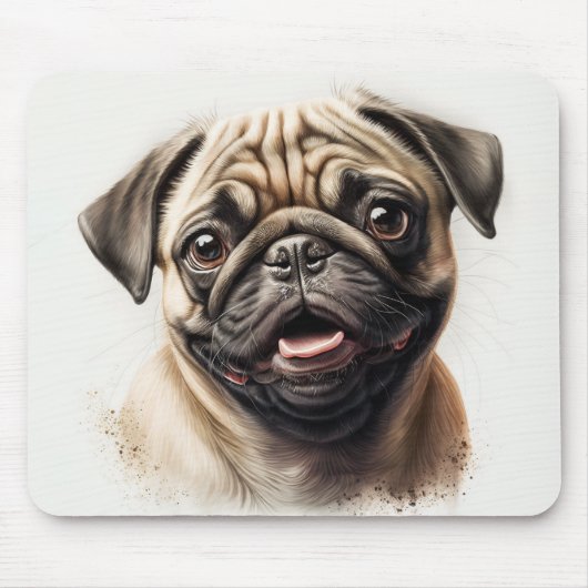 Niedlicher Mops kühlt Beste Hunde-Mama je Mousepad (Vorne)