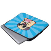 Niedlicher Mops Laptopschutzhülle (Vorne Knopf)