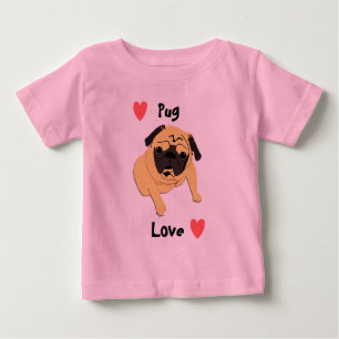 Niedlicher Mops-Liebe-Hund Baby T-shirt