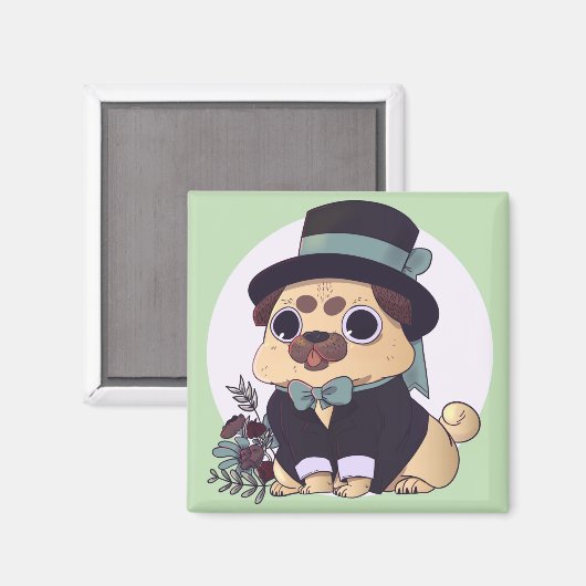 Niedlicher Mops Magnet (Vorderseite/Rückseite)