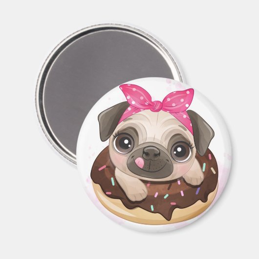 Niedlicher Mops Magnet (Vorderseite/Rückseite)