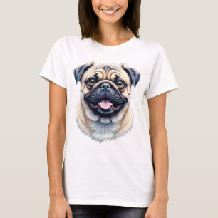 Niedlicher Mops mit großen Augen – süßes Hundemoti T-Shirt