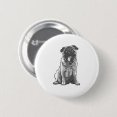 Niedlicher Mops mit guter Laune Button (Vorne & Hinten)