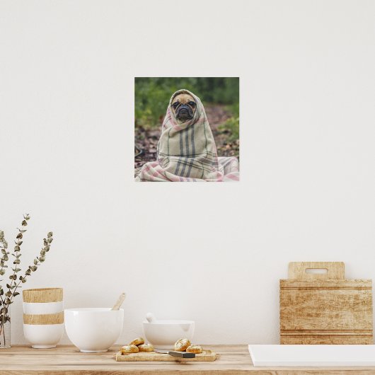 Niedlicher Mops Nah-Up-Poster Poster (Küche)