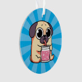 Niedlicher Mops Ornament (Vorderseite)