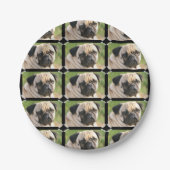 Niedlicher Mops Pappteller (Vorderseite)