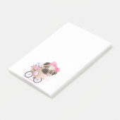 Niedlicher Mops Post-it Klebezettel (angewinkelt)